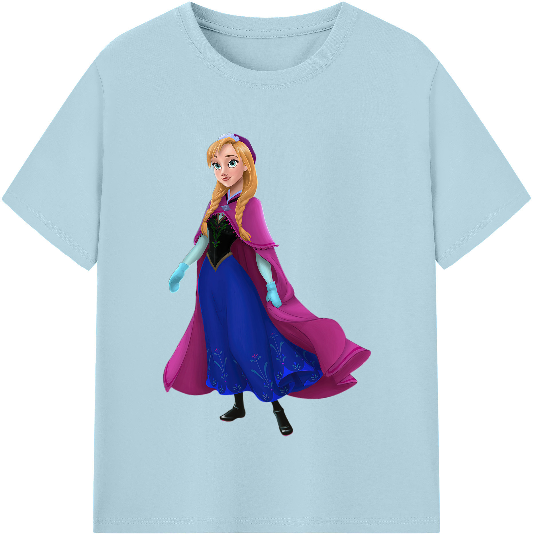 （画像用） アナと雪の女王 アンナ エルサ Frozen Anna Elsa 綿100％半袖Tシャツ（フロントプリント）